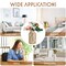 Boho Glass Flower Vase with Rattan Cover, Farmhouse Flower Bud Vase, Round Decorative Flower Vase Floral Container Flower Bottle for Floral Arrangements Housewarming Party Home Decor (L)